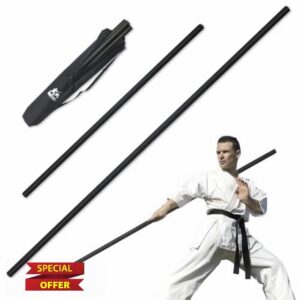 PHYSKOW 4ft & 6ft Collapsible Bo Staff – Foam-Padded Martial Arts Training Staff for Safe Practice