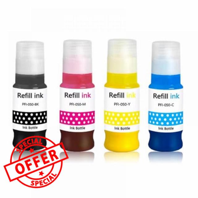 Ink Refill Kit 050 PFI 050 Compatible With ImagePROGRAF TC-20 TC-20M Printer With Pigment Ink Vivid Color Ink(050-1set)