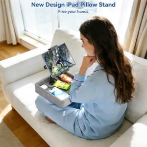 Bed and Desk - Foldable Kindle Soft Pad Dock with Storage Tray Compatible with iPad Pro 12.9