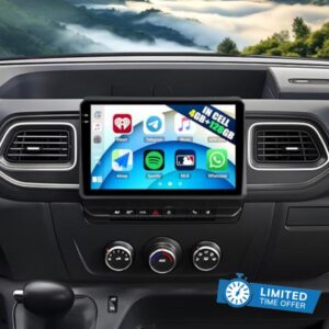 CAMECHO 4G+128G Android Car Stereo for Renault Master 2019-2022 with Wireless Carplay Android Auto