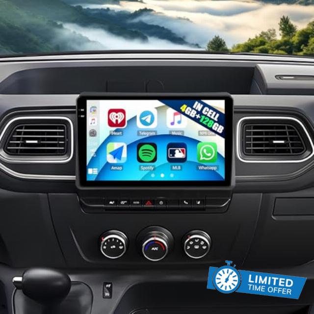 CAMECHO 4G+128G Android Car Stereo for Renault Master 2019-2022 with Wireless Carplay Android Auto