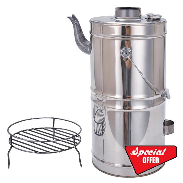 Wood-Fired Water Boiler - Efficient 10.5L Hollow Design for Fast Boiling in Outdoor Camping