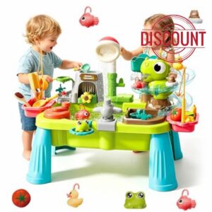 Balakaka Play Sink with Running Water 45pcs with Dinosaur Sensory Mist Spray