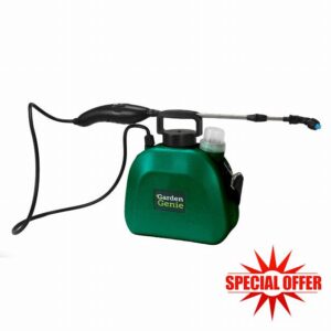 Garden Genie Rechargeable Electric Sprayer in Moss Green - 5L Cordless Sprayer 1.6 Bar Pressure - Telescopic Lance & 3 Nozzles - Weed Killer