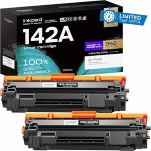 iNKPAD 142A Toner Cartridge Multipack with Chip Compatible for HP W1420A W1420X 142A 142X Toner Replacement for HP LaserJet M110w M110 LaserJet MFP M140w M140 M139w M139 (2-Black