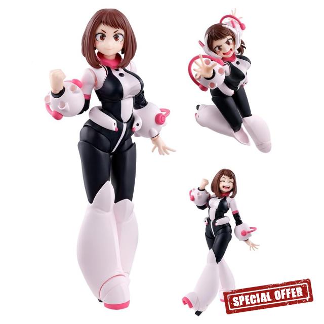 MHA Uraraka Ochako Figure Anime MHA Figurine Standing Interchangeable Parts Action Figure PVC Statue Collectibles Decorations Gift 13CM