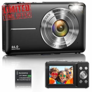 Digital Camera 1080P 44MP Vlogging Camera for Kids Teens