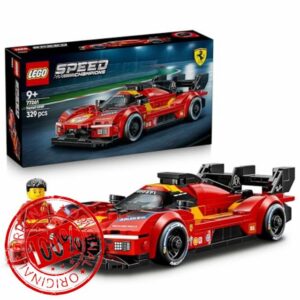 LEGO Speed Champions Ferrari 499P Race Car Toy - STEM Model Kit w/Collectible Driver Minifigure - Motorsport Merchandise Gift for 9+ Year Old Boys & Fans - 77261