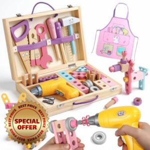 Kids Tool Set Wooden Toys for 3 Year Old Girls
