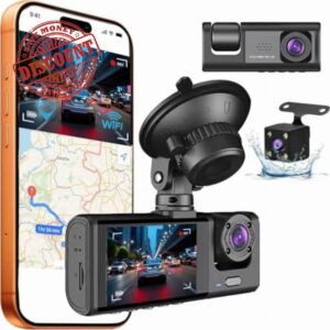 Dash Cam Front and Rear 4K/1080P Full HD Dual Dash Camera In Car Camera Dashboard Camera 170°+140° Wide Angle HDR with 2.0" LCD Display Night Vision Motion Detection and G-sensor (M)