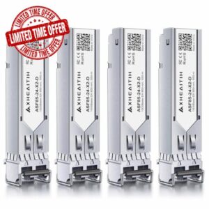 4 Pack 1000Base-SX SFP LC Transceiver 1.25G Optical Module Multimode MMF 850nm 550M for Cisco for Ubiquiti for MikroTik for Meraki for Netgear for D-Link for Fortinet for Supermicro for TP-Link