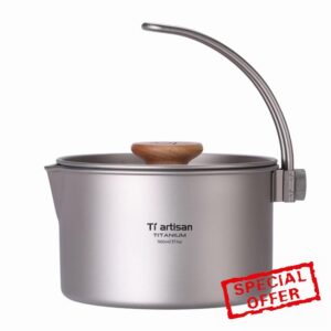 1.1L Bushcraft Hanging Pot with Detachable Folding Handle Camping