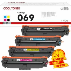 Cool Toner 069 069H Compatible Toner Cartridge for Canon i sensys MF752cdw 069 069H imageCLASS imageCLASS MF751Cdw MF753Cdw MF752Cdw MF756Cx LBP673Cdw LBP674Cx (Black Cyan Yellow Magenta