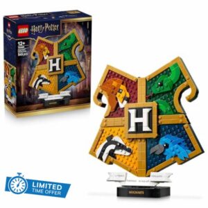 LEGO Harry Potter Hogwarts House Crest Toy - 3D Wall Art Model w/Animals - Kids' Room Decor - Birthday Gift Idea for 12+ Year Old Girls