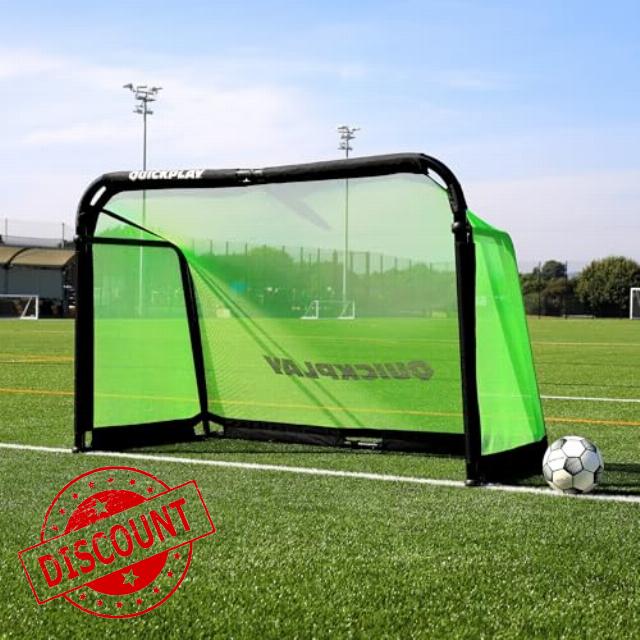 QuickPlay PRO ALU Training Instant Football Goals 5x3ft & 6x4ft - Aluminium Football Goals for the Garden