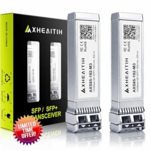 2 Pack 10GBase-SR LC Transceiver 10G Multimode Optical Module SFP+ MMF 850nm 300M for Cisco for Meraki for Ubiquiti for Fortinet for Mikrotik for Netgear for D-Link for Supermicro for TP-Link and More