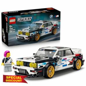 LEGO Speed Champions BMW M3 (E30) Car Toy - Model Kit w/Collectible Driver Minifigure - Birthday Gift Idea for 9+ Year Old Boys & Motorsport Fans - 77263