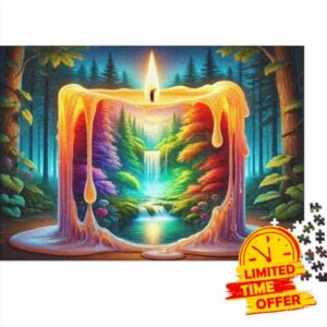 Candle Forest Puzzle for Adults 1000 Pieces Recycled Paper for Adults & Age 12 Years Up Colorful Wax Puzzle Fun Challenging Family Game for Relieving Stress Great Gift 70x50cm/1000pcs