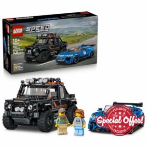 LEGO Speed Champions Jaguar Project 7 & Land Rover Defender - STEM Model Kit w/ 2 Car Toys & 2 Driver Minifigures - Birthday Gift for 10+ Year Old Boys - 77264