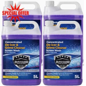 4 x 5L Concentrated Screen Wash –16°C | High Performance Powerful Ultra-Concentrated Wiper Fluid