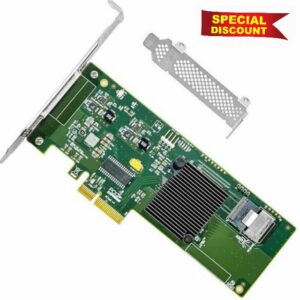 SAS HBA Card PCIe SATA Expansion Card Compatible with LSI 9211-4i IT Mode