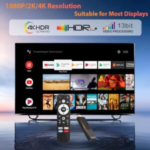 Ultra 4K HD Android Box Smart TV Stick with Voice Remote Control 2GB RAM 16GB ROM RK3518 Chip Dual WiFi 6 2.4&5.8 Bluetooth 5.0 HDR10 Support Video and Audio Black 2026 NEW