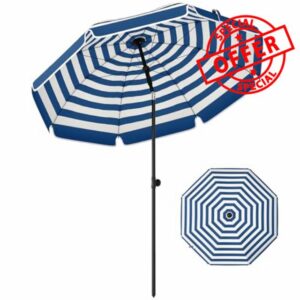 Outsunny 1.8 m Beach Umbrella Parasol with Sand Anchor