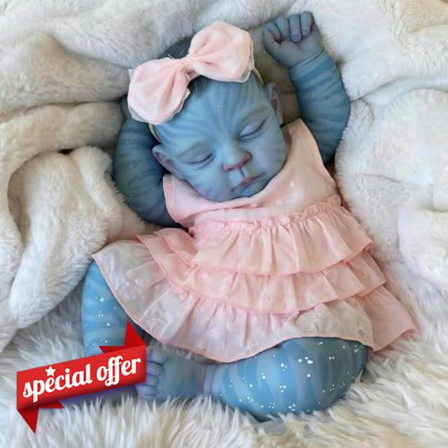 cosheng -20 Inch Lifelike Avatar Full Body Vinyl Girl Glow in The Dark Reborn Baby Dolls Silicone Newborn Baby Doll Sleeping Soft Vinyl Bebes Reborn Toy for Kids Age 3+