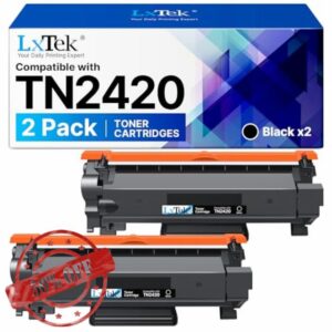 LxTek TN2420 Toner Cartridges Compatible for Brother TN-2420 TN2410 for MFC-L2710DW MFC-L2710DN HL L2350DW HL-L2310D DCP-L2530DW DCP-L2510D MFC-L2730DW DCP-L2550DN (2 Black) Print