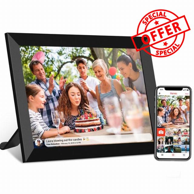 Phantom Digital Photo Frame WiFi - 10.1 Inch Touchscreen Digital Picture Frame - Auto Rotation