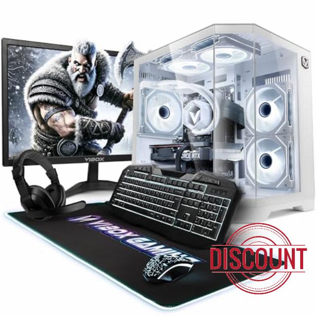 Vibox IV-668 Gaming PC Bundle • AMD Ryzen 7 9700X 8-Core • Radeon RX 9060 XT 16GB • 16GB RAM • 1TB SSD • Windows 11 • 23" Monitor • WiFi