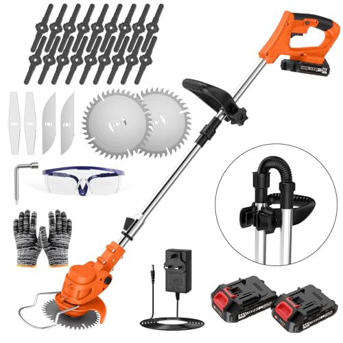 Garden Strimmer with Adjustable Telescopic Shaft and Foldable Design