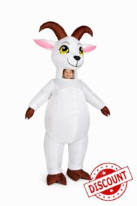 Inflatable Goat Costume Adult Funny Halloween Blow Up White Sheep Cosplay Party Suit (White