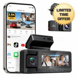 REDTIGER 2.5K 3 Channel Dash Cam with WiFi