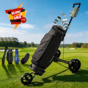Golf Trolley 3 Wheel: Golf Trolleys Foldable Lightweight Aluminium with Non-Slip Handle