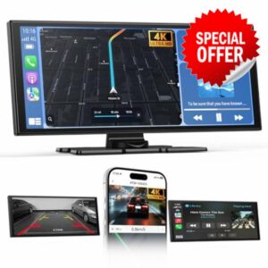 11.5" Car Tablet Pro Max 2026: Wireless Carplay Screen for Car with 4K Front and 1080P Rear Camera