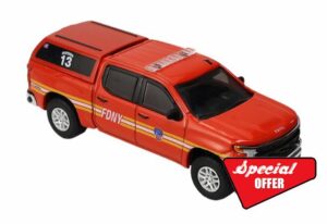 Greenlight 67070-E 1:64 Fire & Rescue Series 5-2023 Chevy Silverado - FDNY Division 13 Adult Collectible