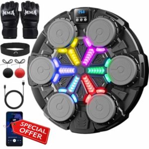 Music Boxing Machine for Kids Adults – Interactive Boxing Game Toy with Gloves & Reflex Ball