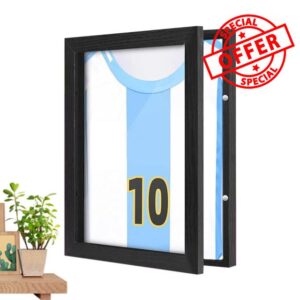 Sports Shirt Display Frame | Wall Mount Wooden Football Shirt Case | UV Protection Wall Storage Box | Suitable For Displaying Baseball