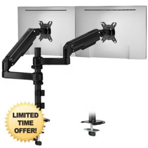 monTEK Vertical Dual Monitor Arm for 17–32 Inch Screens