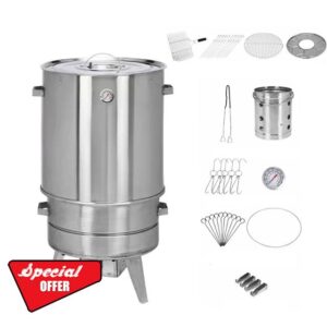 Charcoal Smoker Grill Smoked Grillers Barrel Large Capacity Portable 360° All Round Duck Roaster Stainless Steel Charcoal Roast Duck Oven for Party Backyard Patio Cooking(D)
