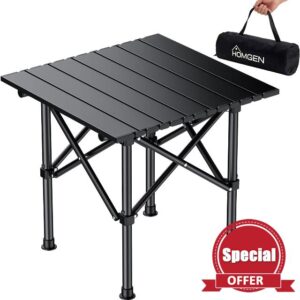 HOMGEN Upgrade X-Structure Folding Camping Table with Carry Bag - 40x40cm Aluminum Portable Table - 40cm Height Lightweight Stable Picnic Table for Outdoor