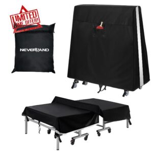 NEVERLAND Table Tennis Table Cover -Heavy Duty 600D Windproof Waterproof Table Tennis Cover Ping Pong Table Covers for Outdoor and Indoor Use (165 * 70 * 185 cm)