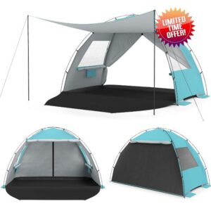 COSTWAY Pop up Beach Tent with Canopy