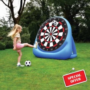 ightclick Kids Giant Inflatable 5ft Football Target | Outdoor Garden Game | Bullseye Soccer Game for Outdoor Fun | Football Dart Board | Durable and Portable Soccer Training Aid for Children.