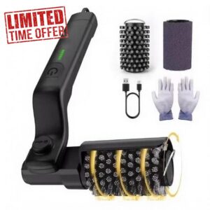 Cordless Electric Grill Brush Rechargeable 3-Speed Adjustable Stainless Steel Head Heavy-Duty BBQ Cleaner for Outdoor Grills & Barbecues Black