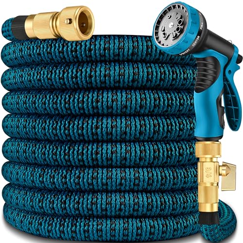 Flexible Water Hose w/10 Function Spray Gun & 2-in-1 Valve Quick Fittings