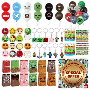 Defresit 152 piece party bag filler set Miner Gaming Party Bag Fillers