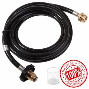 Heater adapter hose assembly heavy duty brass propane POL connector indoor outdoor camping 10 feet 5 pounds to 40 pounds