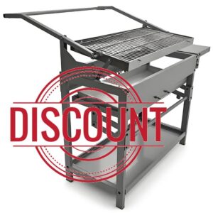 Gr8 Garden Large Stainless Steel Charcoal BBQ Grill with Flip Cooking Rack & Side Shelf